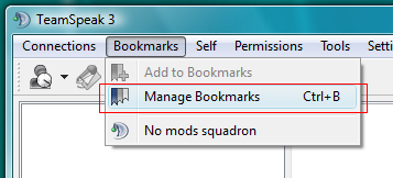 menu Bookmark, Manage Bookmark